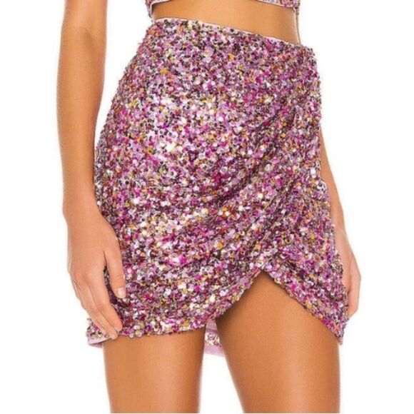 LPA Madeline Pink Sequin Skirt - Picture 2 of 7